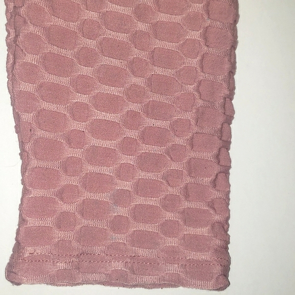 Cacia High Rise Scrunch Butt Honeycomb Bubble Jacquard Pink Slimming Leggings L - Picture 11 of 16